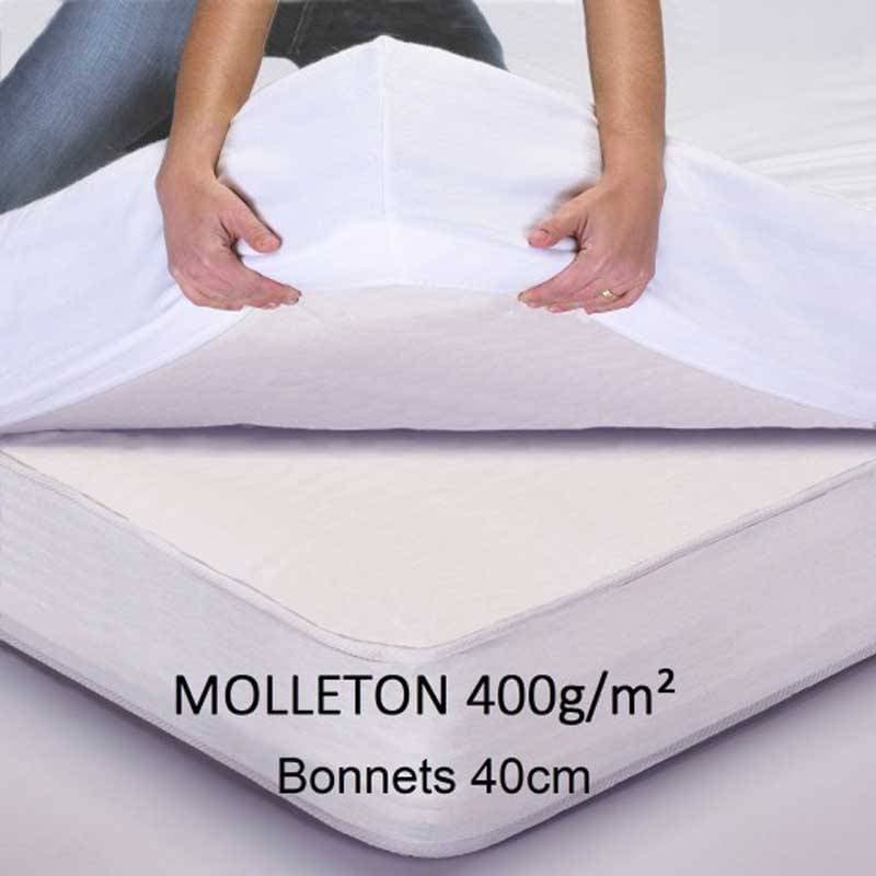 Protège matelas Molleton 400 Bonnet 40 cm