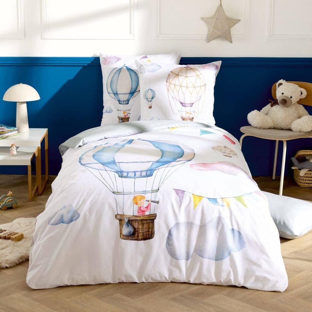 Drap housse Odyssée - Percale uni Nuage