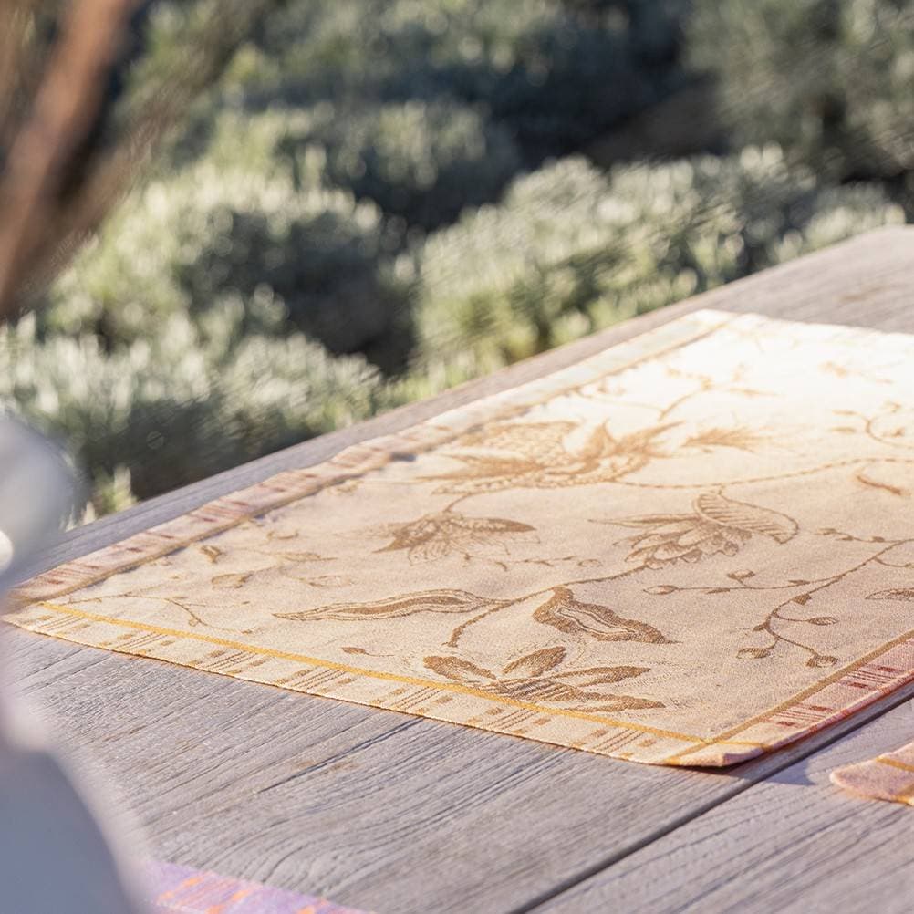 Lot de 4 sets de table Eté Indien Abricot