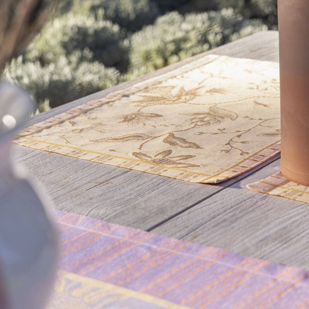 Lot de 4 sets de table Eté Indien Abricot