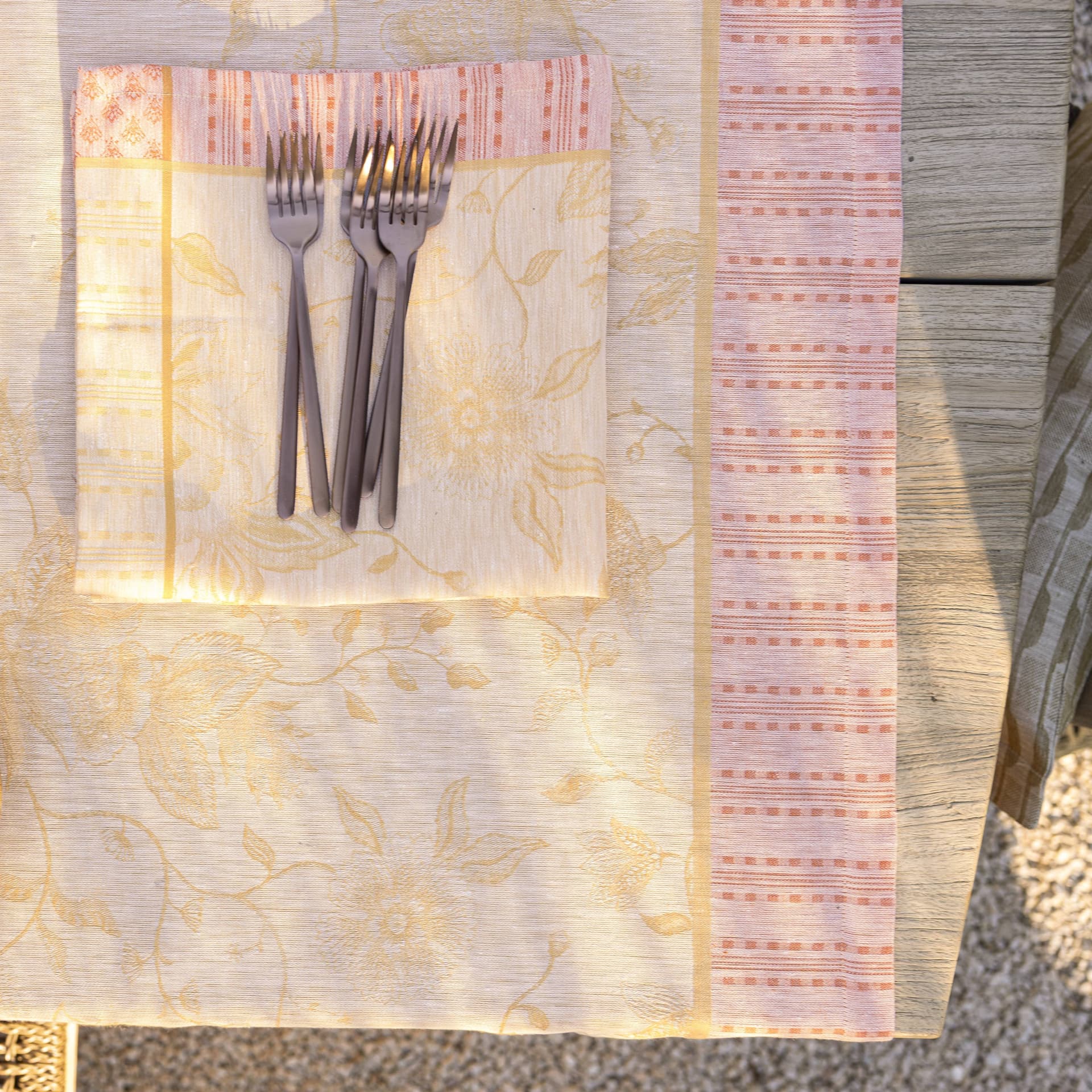 Lot de 4 sets de table Eté Indien Abricot