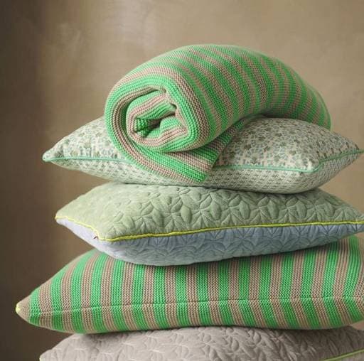 Plaid et coussin Bonsoir Stripe Vert