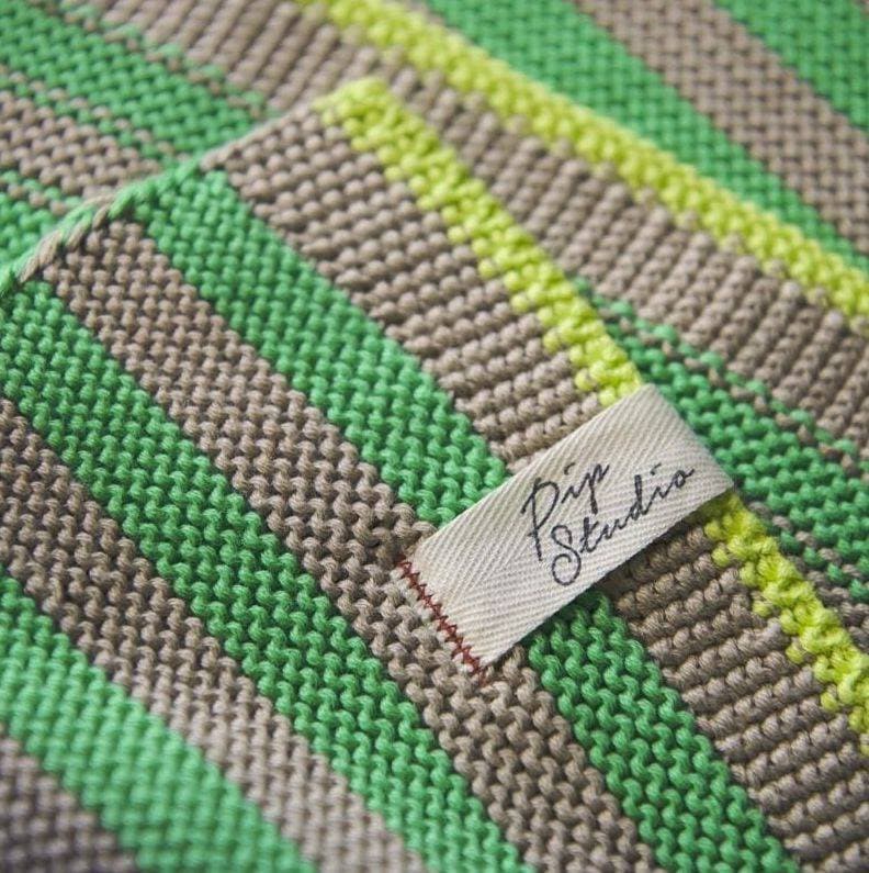 Plaid et coussin Bonsoir Stripe Vert