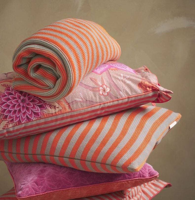 Plaid et coussin Bonsoir Stripe Orange