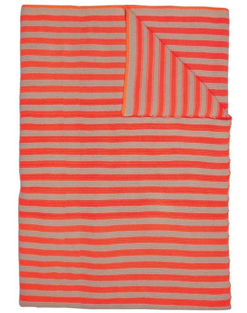 Plaid et coussin Bonsoir Stripe Orange
