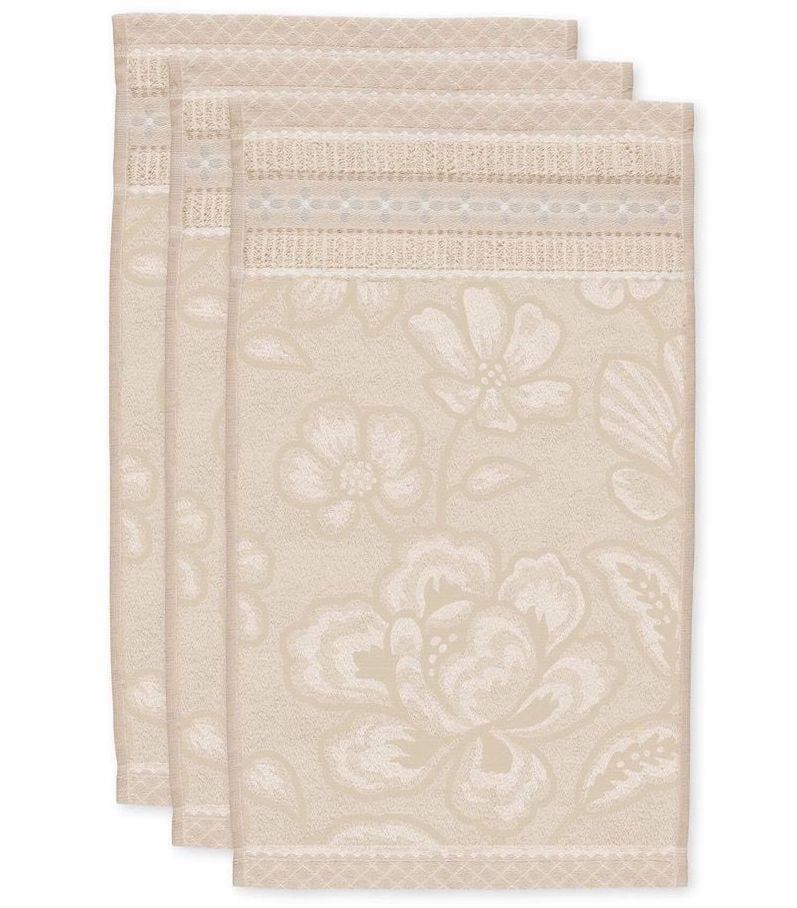 Lot de 3 serviettes invitées Jasmin Sable