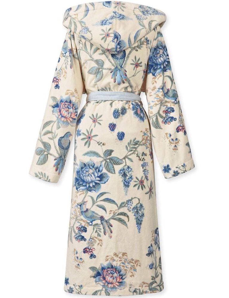 Peignoir Secret Garden blanc/bleu