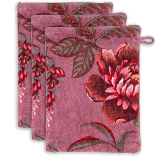Lot de 3 gants Secret Garden Mauve