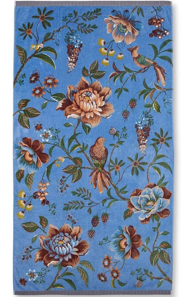 Drap de plage Secret garden bleu