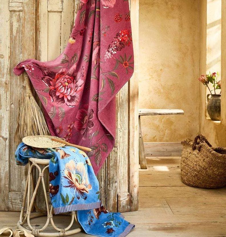 Drap de plage Secret garden bleu