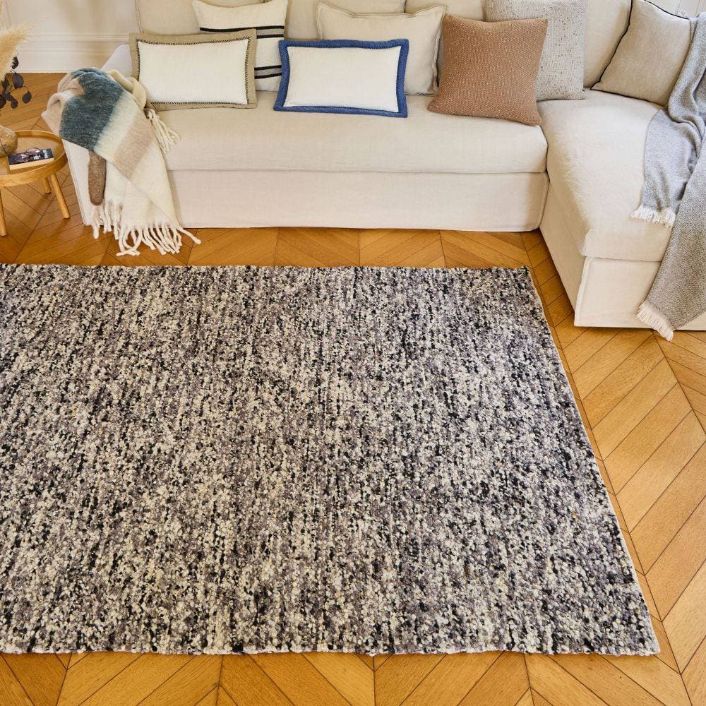 Tapis en laine tissé Benoite Gris