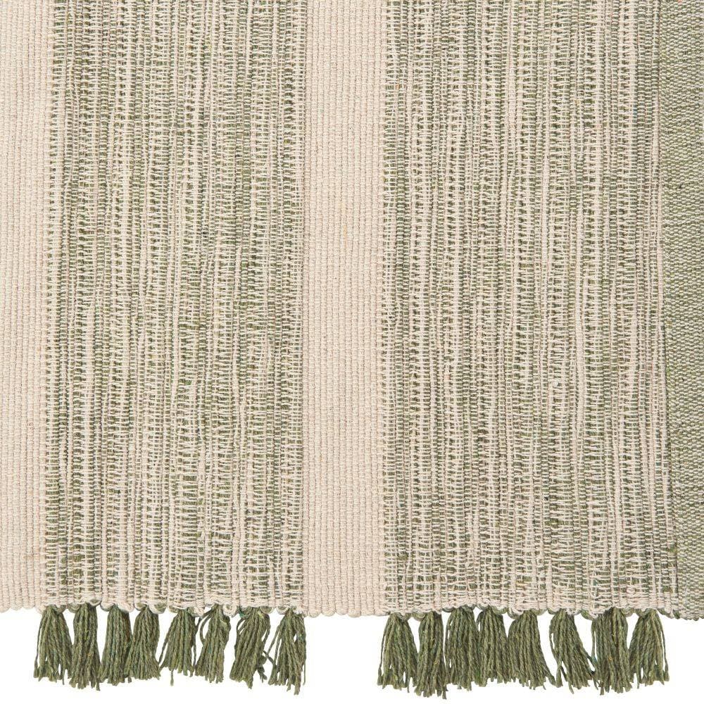 Tapis Clarence Vert tissé en 100% Coton recyclé