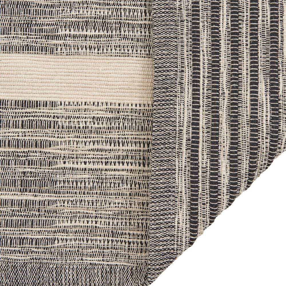 Tapis Clarence Noir tissé en 100% Coton recyclé