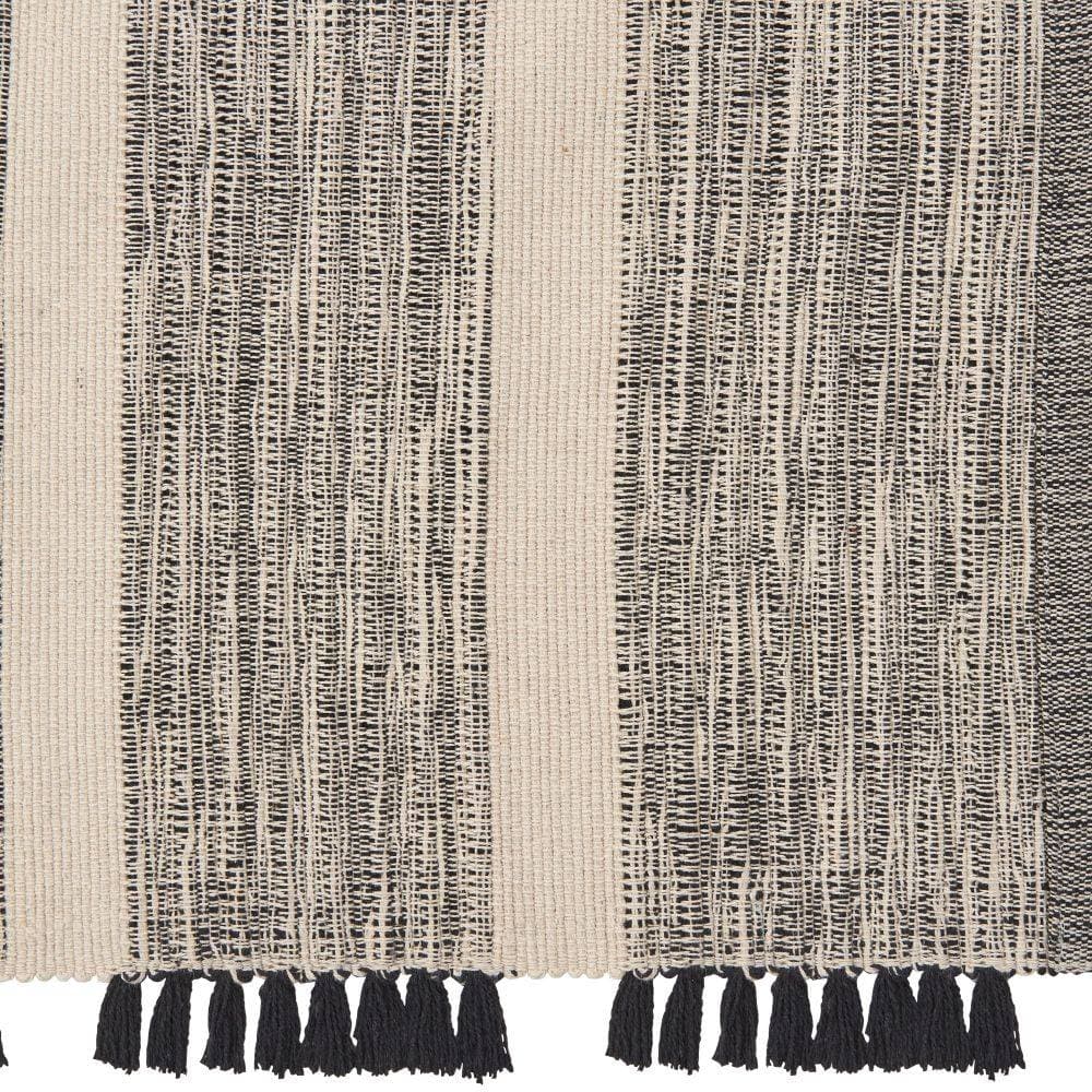 Tapis Clarence Noir tissé en 100% Coton recyclé