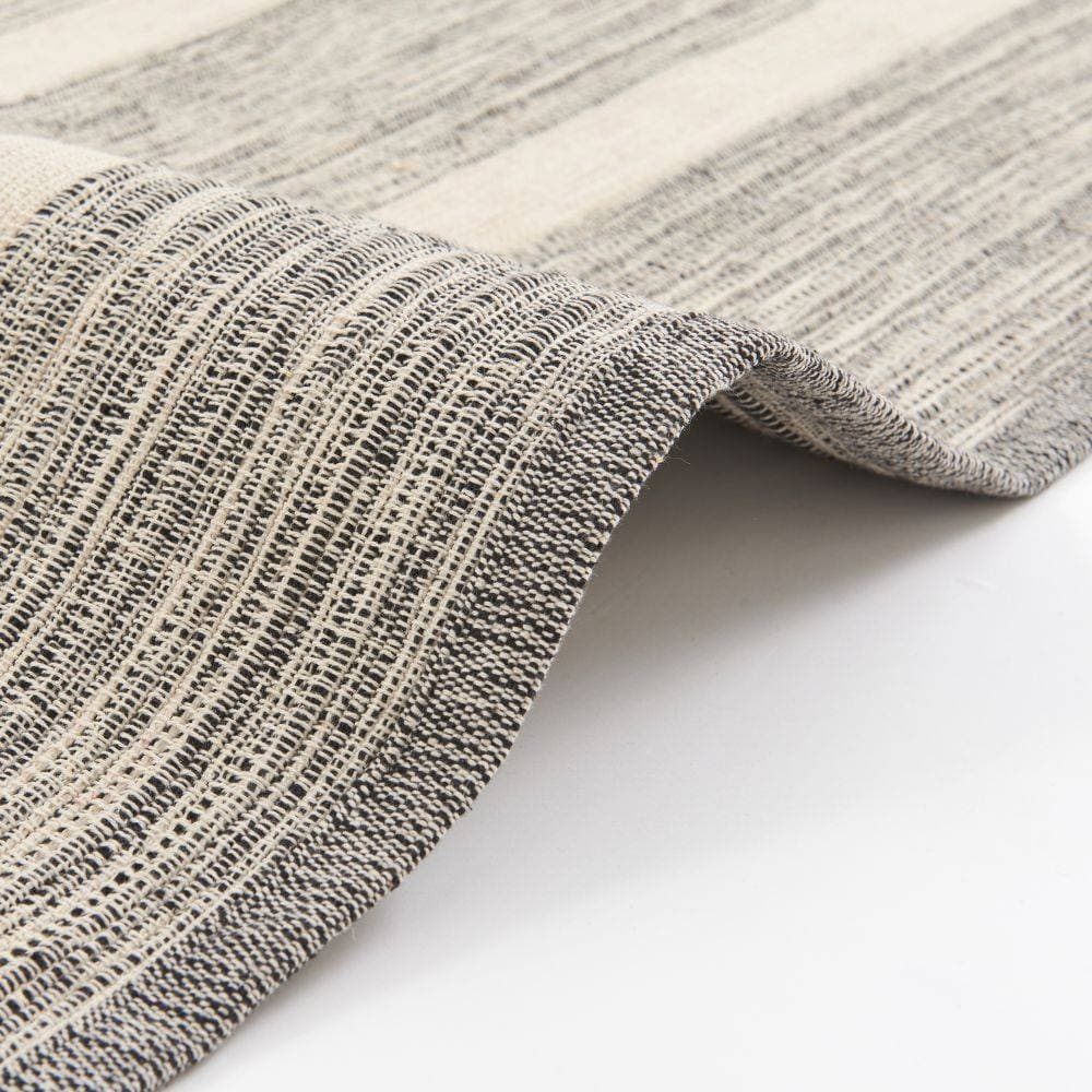 Tapis Clarence Noir tissé en 100% Coton recyclé