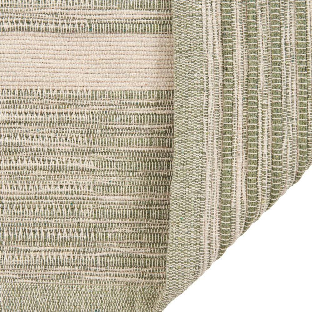 Tapis Clarence Vert tissé en 100% Coton recyclé