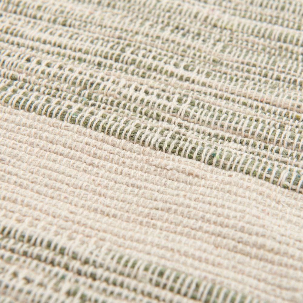 Tapis Clarence Vert tissé en 100% Coton recyclé