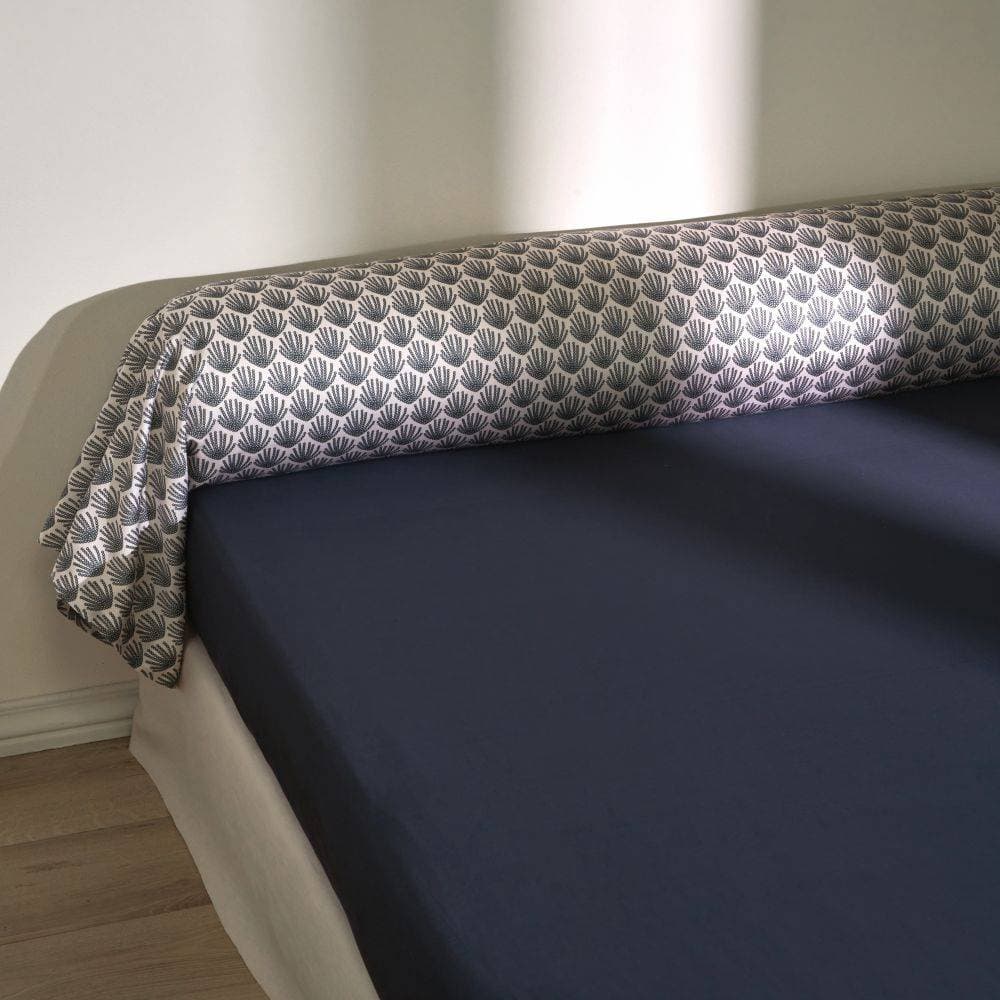 Drap housse Shalina Nuit uni Bleu Corinthe