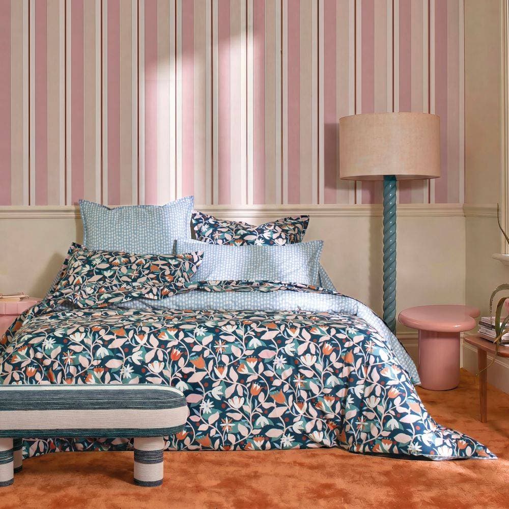 Drap plat Daisy Bleu