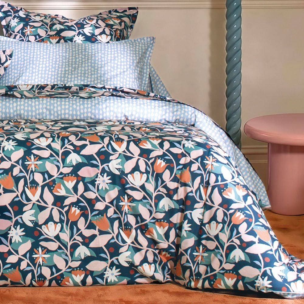 Drap plat Daisy Bleu